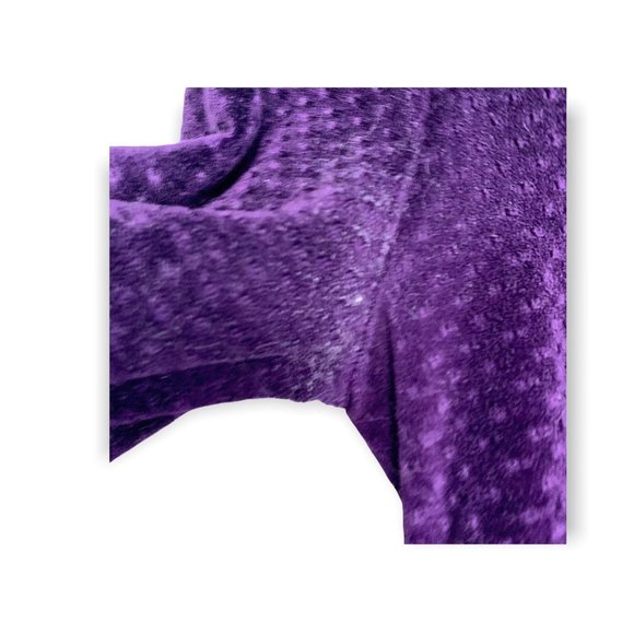 Vintage 80s Purple Satin Textured Velvet Long Robe Small - Picture 6 of 12